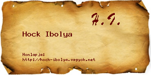 Hock Ibolya névjegykártya