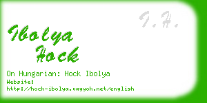 ibolya hock business card
